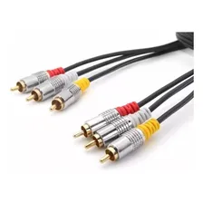 Cabo 3+3 Rca Profissional Ăudio E VĂdeo 10m Metal 10 Metros Foto mini 1
