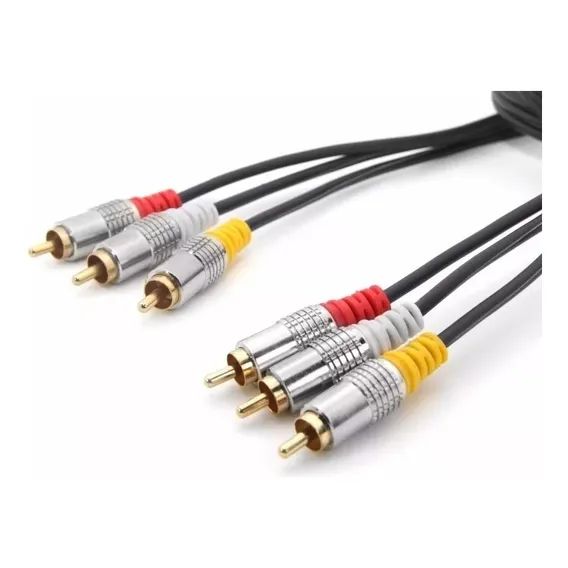 Cabo 3+3 Rca Profissional Ăudio E VĂdeo 10m Metal 10 Metros Foto 1