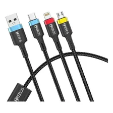 Cabo 3 Em 1 Carregar Celular Universal Type C V8 E Lightning Foto mini 3