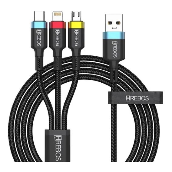 Cabo 3 Em 1 Carregar Celular Universal Type C V8 E Lightning Foto 1