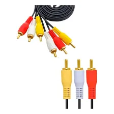 Cabo 3 Rca Macho X 3 Rca Macho Dourado - 1,50 Metros Foto mini  2