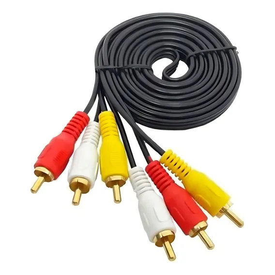 Cabo 3 Rca Macho X 3 Rca Macho Dourado - 1,50 Metros Foto 1