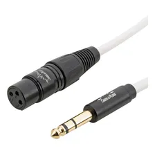 Cabo 3m P10 Stereo Trs - Xlr Fêmea Branco Produção Dj Mixer Foto  mini 1