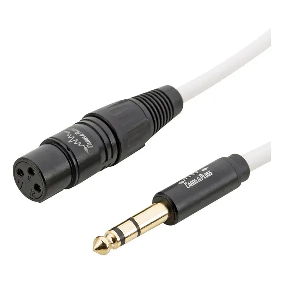 Cabo 3m P10 Stereo Trs - Xlr Fêmea Branco Produção Dj Mixer Foto 1