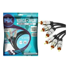 Cabo 3rca+3rca Plug Metal Fitz 10 Metros AltÃssima Qualidade Foto mini 3