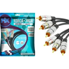 Cabo 3rca+3rca Plug Metal Fitz 10 Metros AltÃssima Qualidade Foto mini 1