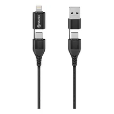 Cabo 4 em 1, Usb/Usb C para Lightning/Usb C, 1M, Usb-4721 Foto mini 1