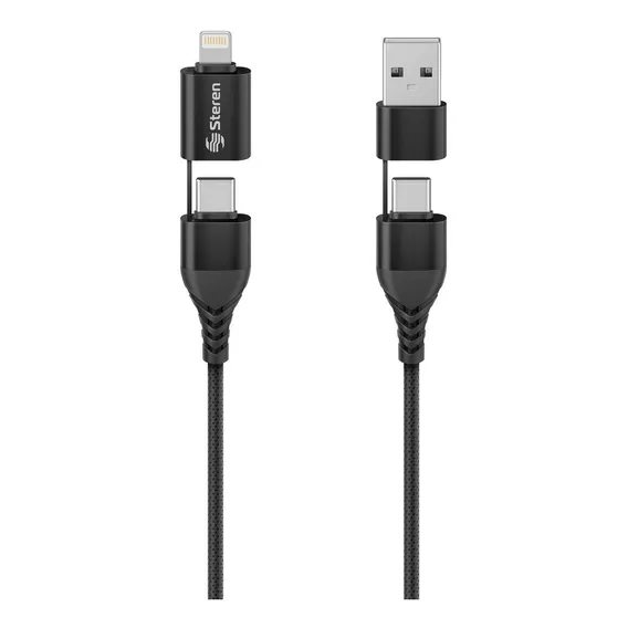 Cabo 4 em 1, Usb/Usb C para Lightning/Usb C, 1M, Usb-4721 Foto 1
