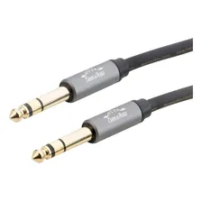Cabo 5m P10 Stereo 6.35mm Balanceado Trs Profissional cor preto Cabos & Plugs Foto  mini 1