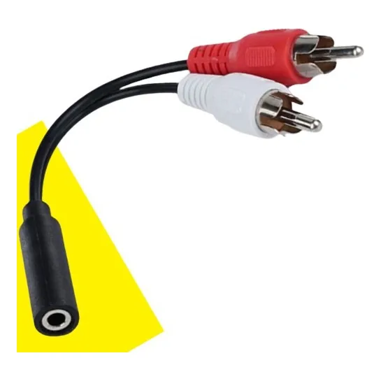 Cabo Adaptador Audio P2 FĂȘmea Para Rca Macho EstĂ©reo P2 Rca Foto 1