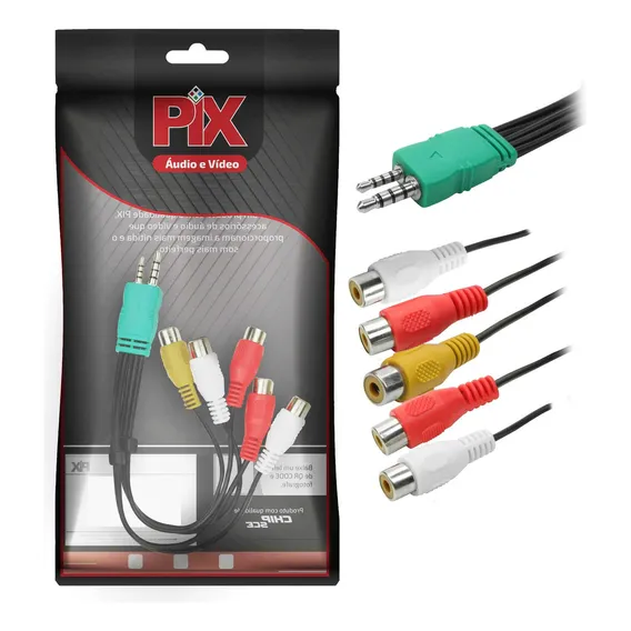 Cabo Adaptador Av Componente Tv Samsung Led Lcd P1 P2 5 Rca - Pix Foto 1