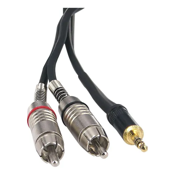 Cabo Adaptador Cabo P2 Para Rca Do 1 P2 Estéreo Macho Em 2 Rca Fêmeas Santo Angelo P2 Para Rca - Santo Ângelo Preto Do 2m Foto 1