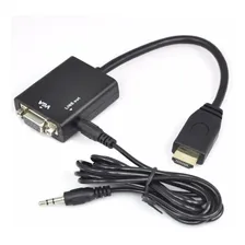 Cabo Adaptador Conversor Hdmi Para Vga Monitor Audio C/ P2 Foto mini 3