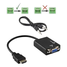 Cabo Adaptador Conversor Hdmi Para Vga Monitor Audio C/ P2 Foto mini 2