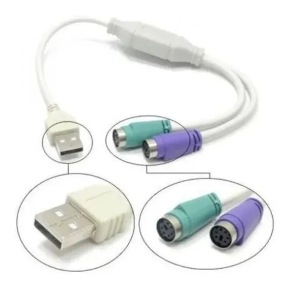 Cabo Adaptador Conversor Usb P/ 2 Portas Ps2 Teclado E Mouse Foto 1
