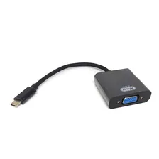 Cabo Adaptador Conversor Usb Tipo C Macho X Vga Fêmea Cor Preto Foto  mini 1
