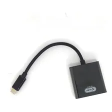 Cabo Adaptador Conversor Usb Tipo C Macho X Vga Fêmea Cor Preto Foto mini  2