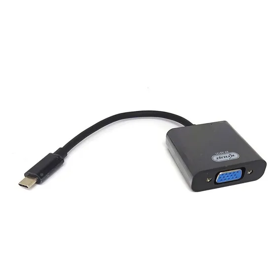Cabo Adaptador Conversor Usb Tipo C Macho X Vga Fêmea Cor Preto Foto 1
