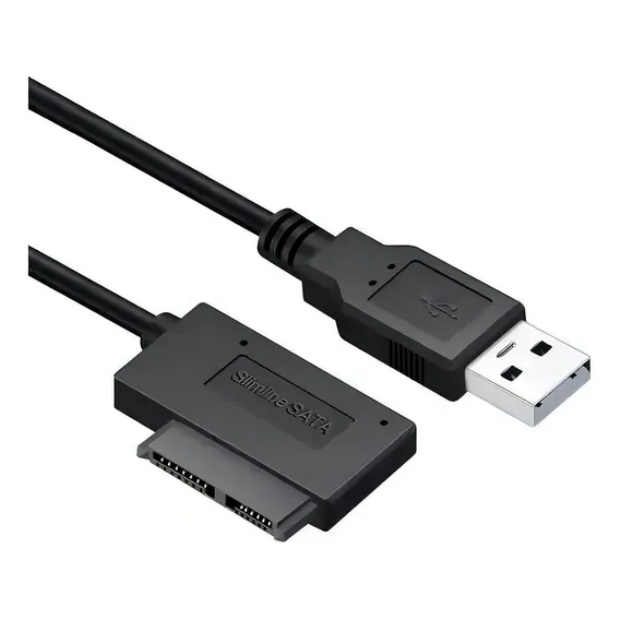 Cabo Adaptador Conversor Usb X Mini Sata 2 Notebook Dvd Cd Cor Preto Foto 1