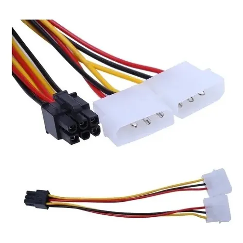 Cabo Adaptador Dual Molex P/ Pci-e 6 Pinos Placa De Vídeo Foto 1