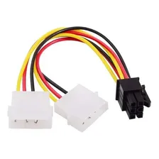 Cabo Adaptador Dual Molex P/ Pci-e 6 Pinos Placa De Vídeo Foto mini 2