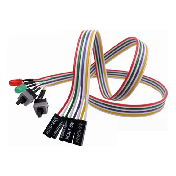 Cabo Adaptador Interruptor Reset Sw E Power Sw Interruptor Atx 68 Cm Com Leds Ligar Pc Foto 1
