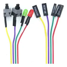 Cabo Adaptador Interruptor Reset Sw E Power Sw Interruptor Atx 68 Cm Com Leds Ligar Pc Foto mini  3