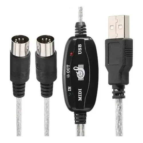 Cabo Adaptador Midi Interface Usb Conversor Audio Gravacao Foto 1
