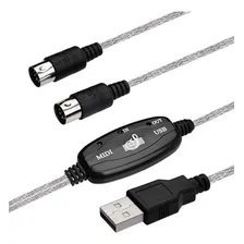 Cabo Adaptador Midi Interface Usb Conversor Audio Gravacao Foto mini 2