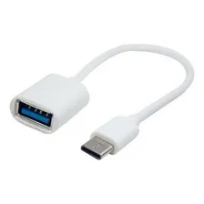 Cabo Adaptador Otg Tipo C Para Ligar Mouse Teclado Pendrive Cor Branco Foto mini 1