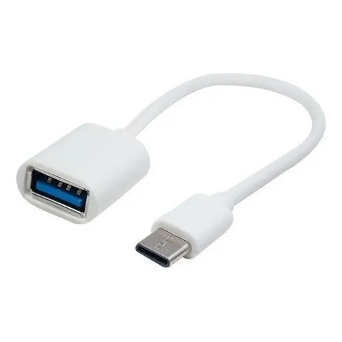 Cabo Adaptador Otg Tipo C Para Ligar Mouse Teclado Pendrive Cor Branco Foto 1
