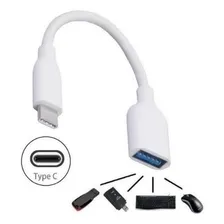 Cabo Adaptador Otg Tipo C Para Ligar Mouse Teclado Pendrive Cor Branco Foto mini 3