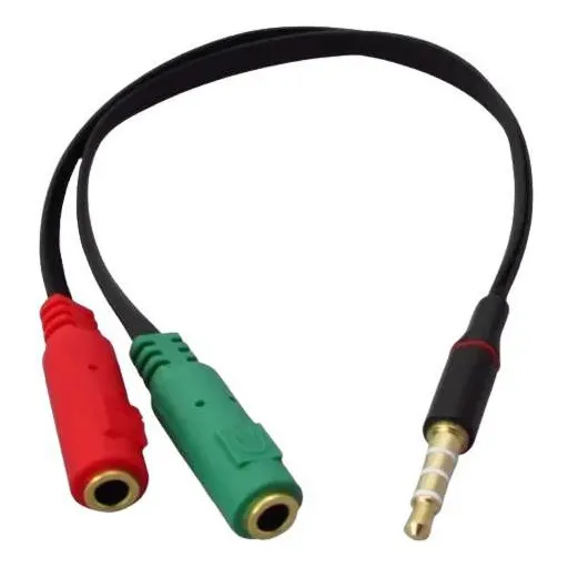 Cabo Adaptador P3(p2 Combo) Fone E Microfone Headset Preto Foto 1