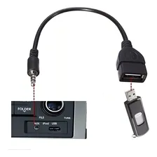 Cabo Adaptador Plug P2 X Usb Femea Pendrive Som Carro 15cm Foto mini  2