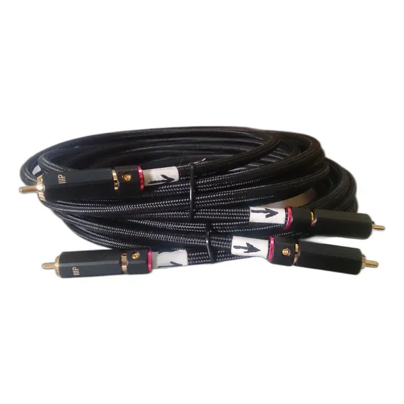 Cabo Adaptador Rca Para Rca Do 02 Rca Macho Em 02 Rca Macho Monolith Rca Analógico/digital Preto/dourado - Kit De 02 Unidades Foto 1