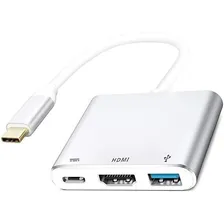 Cabo Adaptador Tipo C Para Hdmi 4k Usb 3.0 Hub Mac Type-c Foto mini 1
