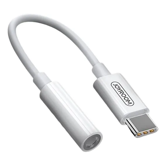 Cabo Adaptador Usb C Para Fone Ouvido P2 Branco Joyroom Foto 1