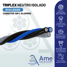 Cabo AlumÃnio Triplex 10mm Neutro Isolado Com 100 Metros Foto mini 4
