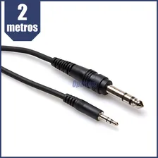 Cabo Audio Auxiliar P2 X P10 Stereo 2 Metros Cor Preto Foto mini 3