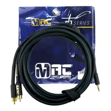 Cabo Auxiliar P2 Macho X 2 Rca Stereo 1,52m Profissional Foto mini 3