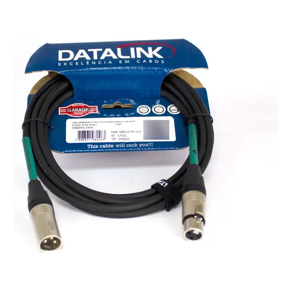 Cabo Balanceado Datalink Garage P/ Microfone Xlr Xlr 3 M Foto 1