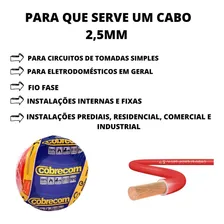 Cabo C/ação Termoplástica De Elétrica Bitola 2,5mm 10 Metros Cor da cobertura Vermelho Foto mini 2