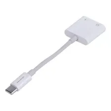 Cabo Carregador Adaptador Usb-c Para Cabo Auxiliar De Áudio Cor Branco Foto mini 1