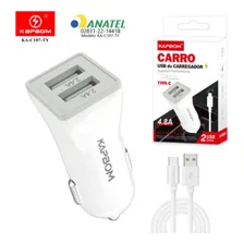 Cabo Carregador Para Carro Celular 4.8a Turbo 2usb Kapbom Foto mini 1