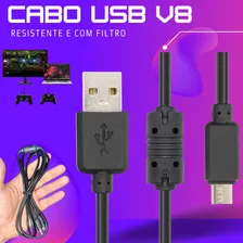 Cabo Carregar Sincronizar Controle Usb V8 P/ Ps4 Com Filtro Foto mini 4