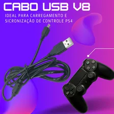 Cabo Carregar Sincronizar Controle Usb V8 P/ Ps4 Com Filtro Foto mini 3