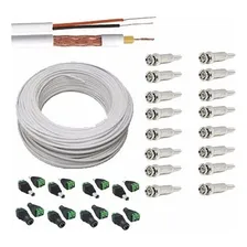 Cabo Cftv 4mm Bipolar 150m C/16 Conector Bnc E16 P4 .v15c32c Foto mini 1