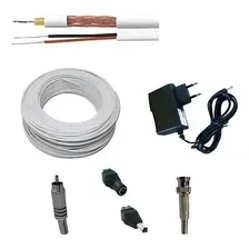 Cabo Cftv 4mm + Conector Bnc, P4, Rca E Fonte - V20c4c1f Foto mini 1