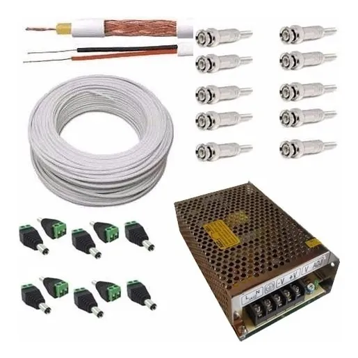 Cabo Coaxial Cftv 80% Malha 100m C/conectores, Fonte P1c20f1 Foto 1