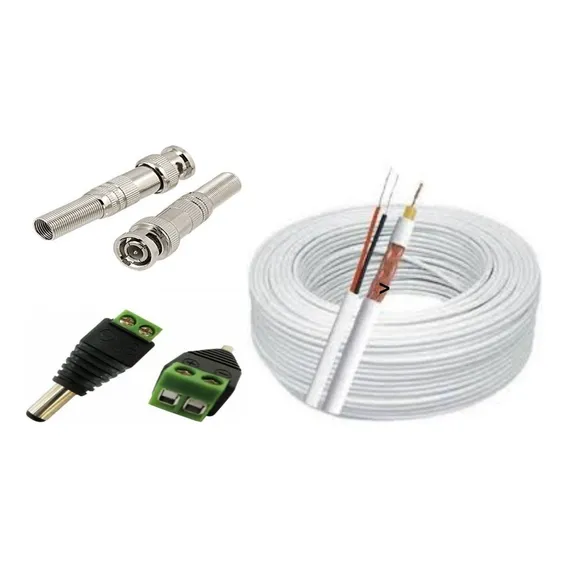 Cabo Coaxial Cftv 90% Malha 100m C/ 24 Conectores G1c24pb Foto 1
